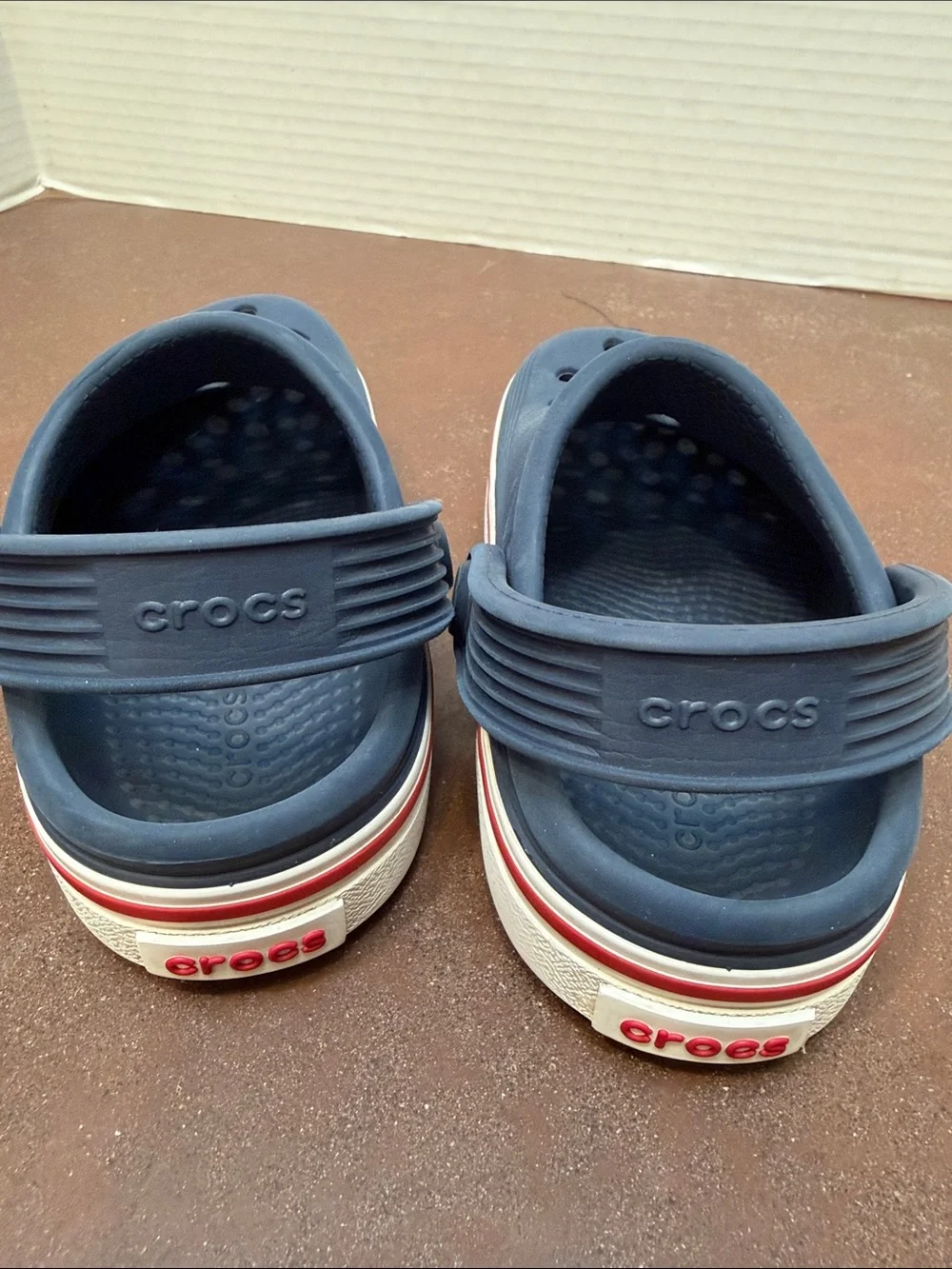 Crocs Crocband Kids Navy Clog with Red-Trim Sole, kids 9